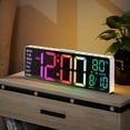 thumbnail image 1 of Reloj Despertador Digital JALL 10.5'' con LED RGB 8 en 1 Blanco, 1 of 9