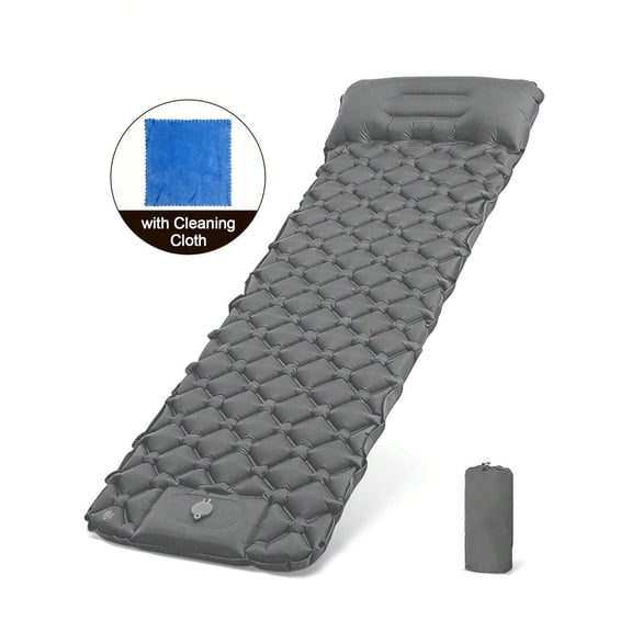 Camping Sleeping Pad, Ultralight Camping Mat With Pillow, Inflatable&Deflatable Mattress, Air Mattress With Built-In Foot Pump, Sleeping Bag For Camping Backpacking Hiking Traveling