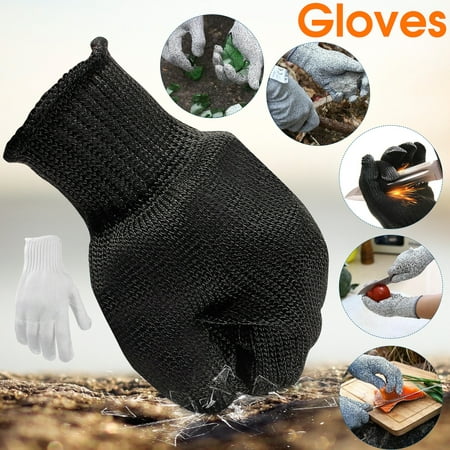 Work Gloves, A Pair Anti Cutting Gloves Stainless Steel Wire Cut Safety Work Glove Resistant Breathable Protective Metal Mesh Cut Resistant Gloves,