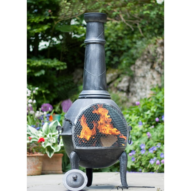 La Hacienda Aspen XL Steel Chimenea - Walmart.com - Walmart.com