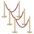 thumbnail image 3 of Costway 6Pcs Poteaux Poteaux Queue Pôle Rétractable 4 Cordes de Velours Barrière de Contrôle de Foule, 3 of 10