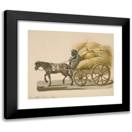 Nicolino Calyo 14x12 Black Modern Framed Museum Art Print Titled - The Old Straw Man (ca. 1840)