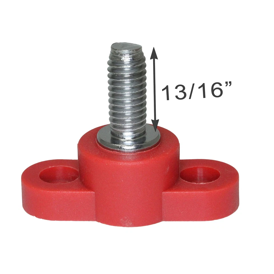CRESTIN- Red Black Terminal Block Set Insulated Battery Power Post 3/8 In Bolt Base