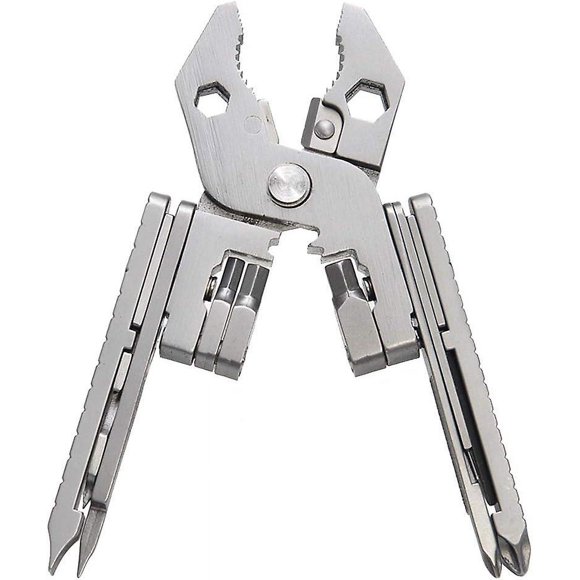 16 in 1 Multi Function Outdoor EDC Camping Gadget Mini Pliers Key Ring Phone Card Clip Screwdriver
