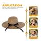 thumbnail image 5 of Sombrero de paja ajustable para playa, sombrero de ala ancha para el sol, sombrero de paja de verano para mujer, sombrero de playa, 5 of 6