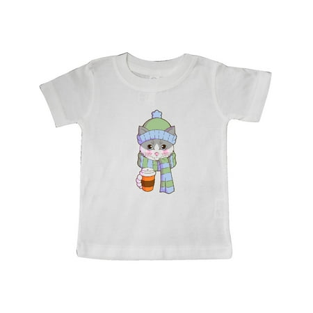 

Inktastic Cute Grey and White Cat in Scarf and Hat Gift Baby Boy or Baby Girl T-Shirt