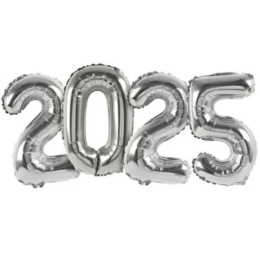 16 Inch Silver Foil 2025 Number Balloons