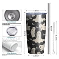 thumbnail image 6 of 20oz Tumblers Halloween Ghost Boo Pattern Stainless Steel Vacuum Insulated Double Wall Travel Tumbler Cups Mug with Lid and Straw,Cleaning Brush for Cold & Hot Drinks, 6 of 7
