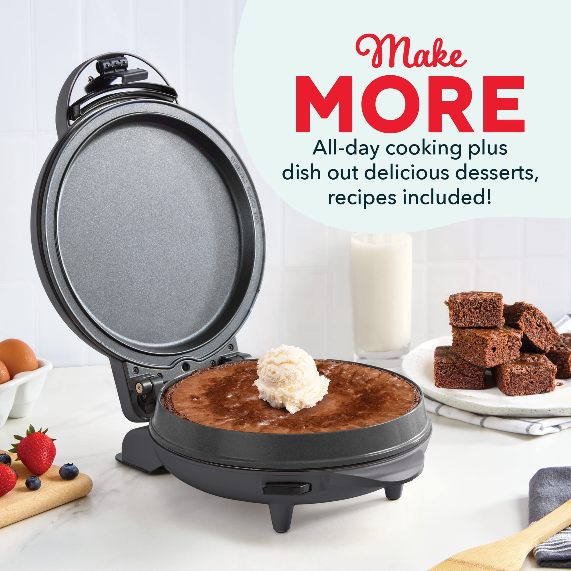 Dash MultiMaker® Max Cooking System - Waffles, Fajitas, Quiches, Brownies, and more, Forged Iron
