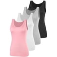 thumbnail image 1 of Pack de 2 a 4 musculosas básicas sin mangas para mujer AMVELOP, talla M, 1 of 5