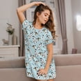 thumbnail image 3 of Easygdp Milk Bottles And Cow Head Camisón de manga corta para mujer, informal, estampado, 3 of 6