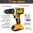 thumbnail image 3 of Cshidworld 118-Piece Home Tool Set with 21V Cordless Drill, Cordless Drill Set with 2 Batteries and Charger, Power Cordless Drill Hand Repair Tools Kit Combo Kits Storage Organizer Case for Men Women, 3 of 10