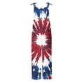 thumbnail image 5 of Cavosen Cotton Overalls for Women Independence Day Oversized Patriotic Jumpsuits Wide Leg Long Overalls with Pocket Red White and Blue Work Rompers, 5 of 5