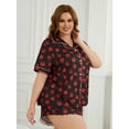 thumbnail image 2 of ebukurty Valentine's Day Plus Size Pajama Sets for Women 2 Piece Short Sleeves V-neck Sleepwear, Sizes 1XL-6XL, 2 of 6