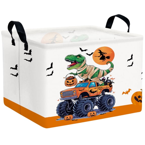 MYFLOCY Halloween Gift Basket for Kids Foldable Baby Candy Storage Bin Party Decor(Monster Truck Dinosaur Pumpkin)