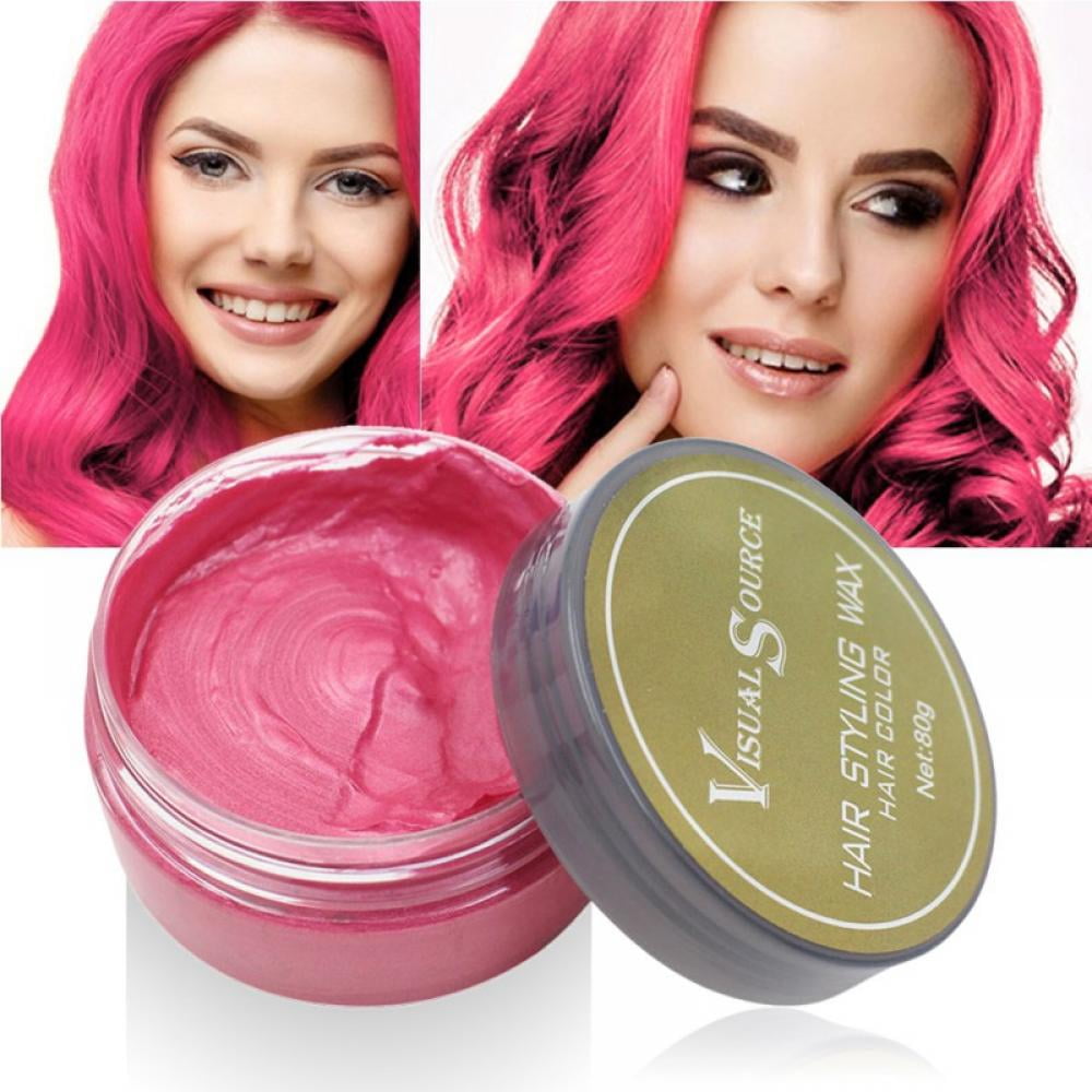 Hair Color Wax Hair Wax Temporary Hair Color with No Shine DIY Dynamic Hair  Style for Men and Women Hair Color Wax-Red 