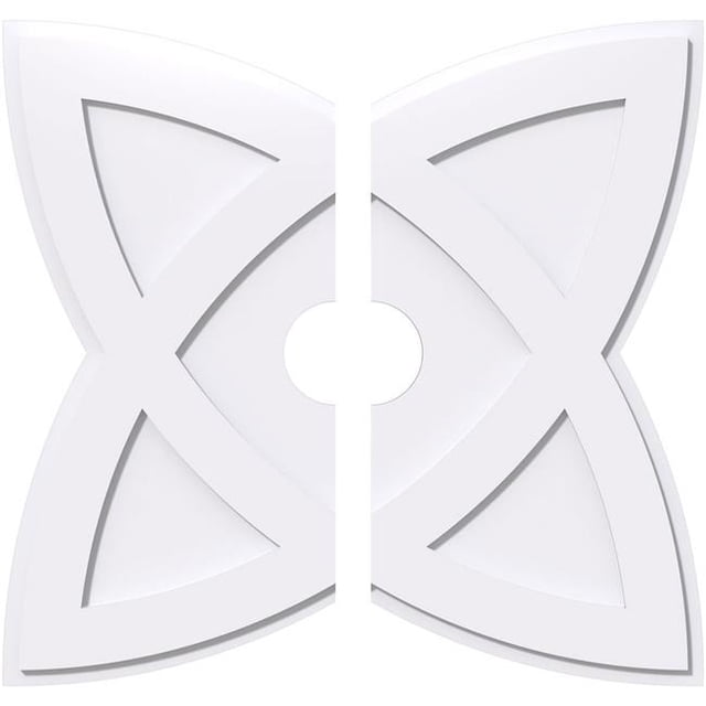 Ekena Millwork CMP32CM2-05000 32 in. OD x 5 in. ID Square Cosmo Architectural Grade PVC Contemporary Ceiling Medallion - 2 Piece