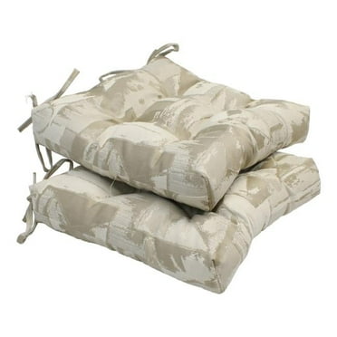 Blazing Needles 916X16SQ-T-2CH-ID-048 16 in. Jacquard Square Tufted Chair Cushions, Getty Globe - Set of 2