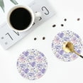 thumbnail image 4 of Kdxio Lavender Flowers Funny Coasters,4 Pcs Leather Coasters,Housewarming Gifts,Protect Furniture from Water Marks Scratch and Damage, 4 of 8