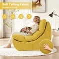 thumbnail image 3 of NOFFA 2 Set Comfy Reading Chair for Adults, Boneless Couch with High Rebound Foam, Removable Scratch-Resistant Fabric for Bedroom, Living Room(Yellow), 3 of 10