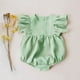 thumbnail image 1 of Ropa de bebé niña para 0-2y verano lino algodón recién nacido bebé niña mameluco de manga corta ropa infantil de moda, 1 of 5