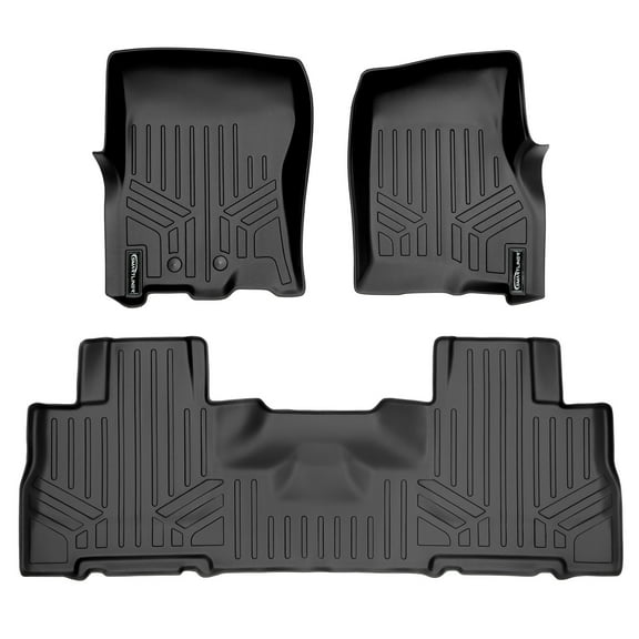SMARTLINER 2 Rows Custom Fit Floor Liners Compatible with 2011 - 2017 Ford Expedition 7 Passenger (Gasoline | Fits with 2nd row bucket seats)
