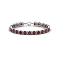 thumbnail image 3 of Oval 7x5 Red Garnet Women Tennis Bracelet in Silver Gold Handmade wife anniversary gift for man, 3 of 5