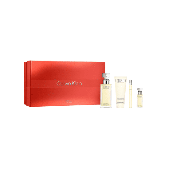 Calvin Klein Eternity Women 4PC Gift Set 100ml EDP   Lotion   Mini   Spray