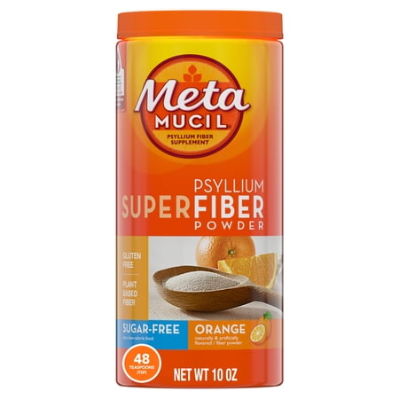 Metamucil Fiber Supplement, Fiber Powder for Digestive Health, Psyllium Husk Powder, 48 Servings