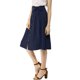 image 4 of Allegra K Women's Button Front High Waist Belted Flare Midi Skirt