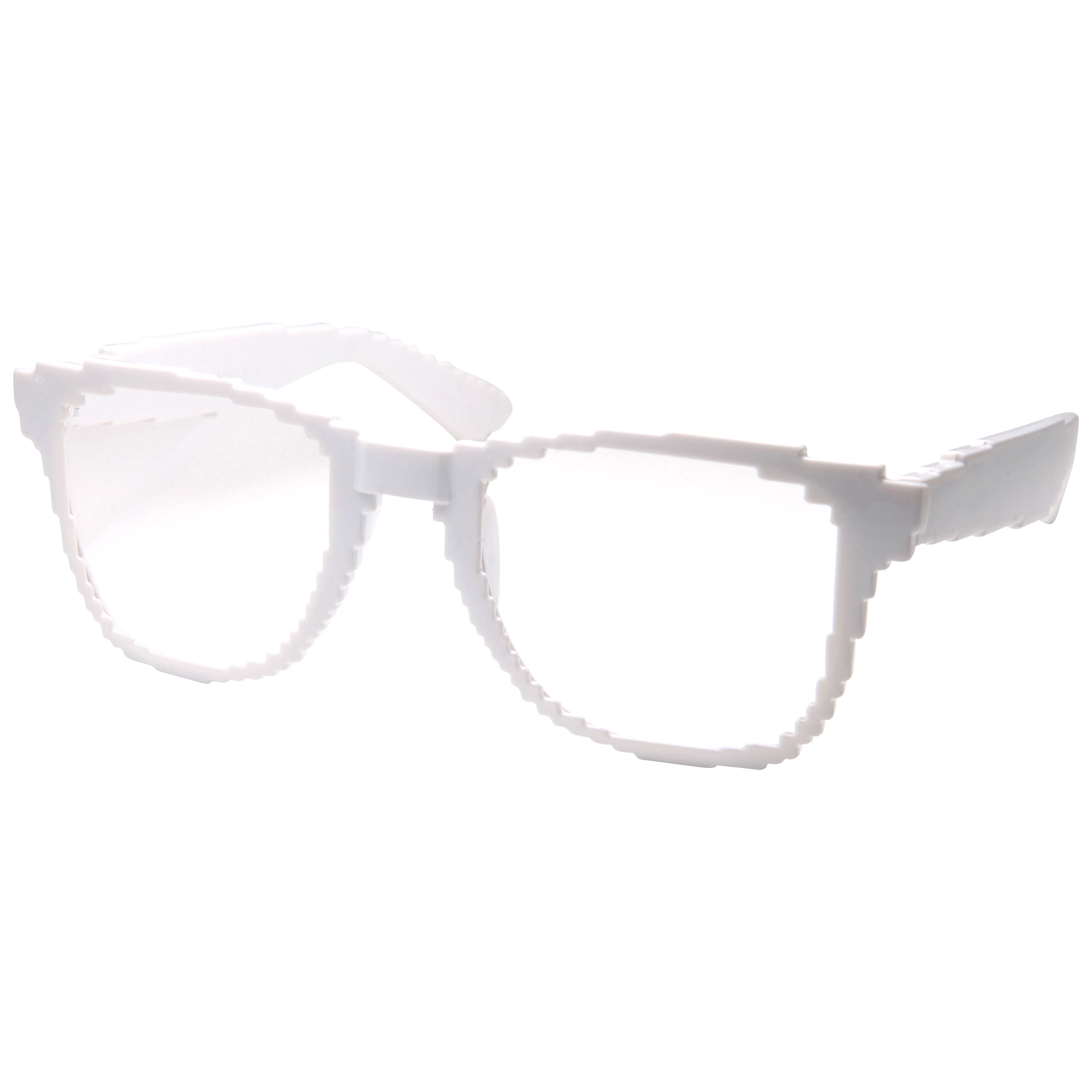 Pixelated Glasses Blocks Video Game Frame Clear Lens UV Protected 