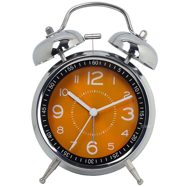 Reloj despertador pequeño para estudiantes de hierro forjado, reloj de escritorio silencioso para niños, reloj de cuarzo creativo verde