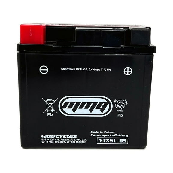 MMG YTX5L-BS 12v Battery for Motorcycles, Scooters, ATVs
