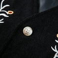 thumbnail image 6 of Men's Embroidery Suede Suit Vest - Vintage Button Up V Neck Sleeveless Wedding Prom Waistcoat, 6 of 7
