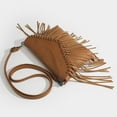 thumbnail image 4 of Women's Genuine Leather Crossbody Bag with Fringe Tassel, Multi-Pocket Envelope Purse with Adjustable Strap for Everyday Use, 4 of 7