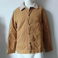 thumbnail image 4 of Men's Vintage Corduroy Trucker Jacket Snap Button Sherpa Lined Retro Lapel Western Cowboy Winter Coat, 4 of 5