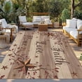 thumbnail image 2 of Country Star Brown Outdoor Rug for Patio/Deck/Porch, Non-Slip Large Area Rug 5 x 7 Ft, Farmhouse Vintage Plants Wooden Indoor Outdoor Rugs Washable Area Rugs, Reversible Camping Rug Carpet Runner, 2 of 8