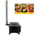 thumbnail image 3 of Portable Camping Stove Wood Burning Outdoor Stove with Chimney Pipe for BBQ and Tent Shelter Heating Cooking, 3 of 14