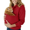thumbnail image 2 of GrmtClth Womens Pet Carrier Hoodie Oversized Carry Pouch Puppy Holder Hoodies Comfy Soft Carrier Pullover Shirt with Pet Pocket Red XL, 2 of 4
