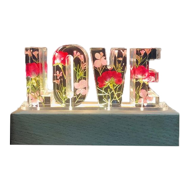 Floral USB Power LED Light Rose Dry Flor Seca Carta De Amor Regalo Estilo 2 Sunnimix Luz de noche de amor