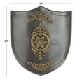 thumbnail image 3 of DecMode Gray Metal Armor Shield Wall Decor, 3 of 8