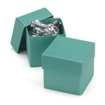 Paper Frenzy Jade Green 2 Piece Party Favor Boxes with Lids 2x2x2 inches (25 pack) for Valentine's Day, Wedding Shower Birthday