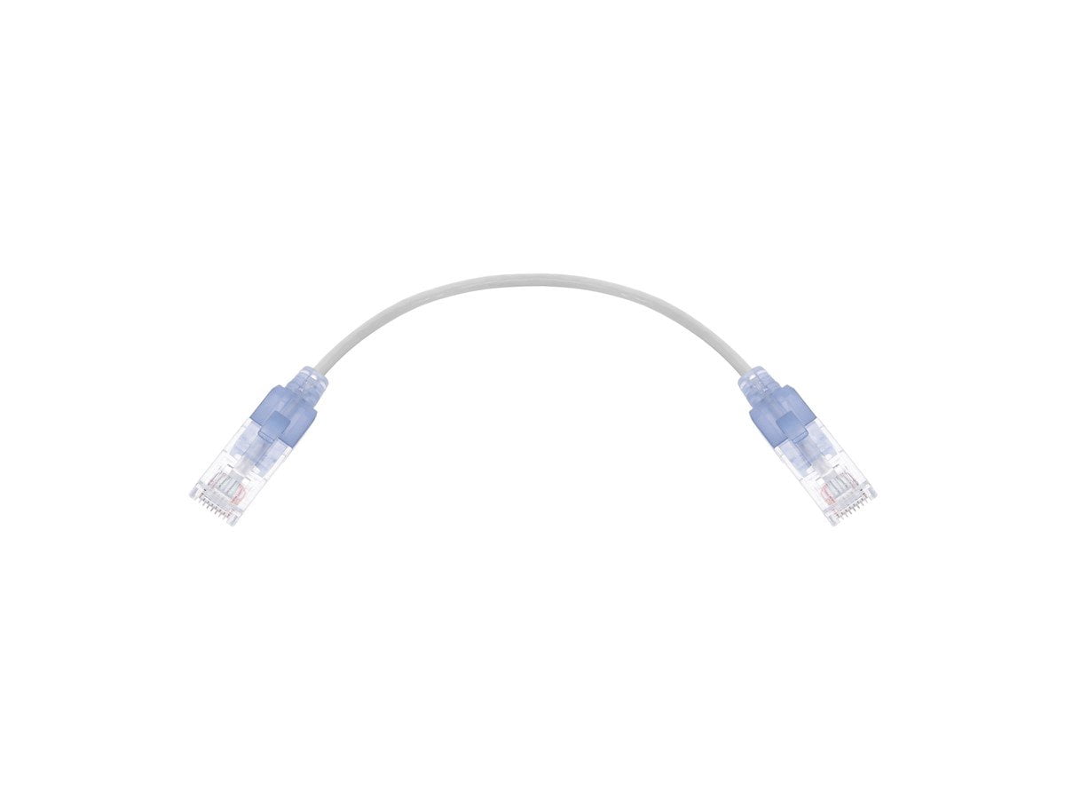 Monoprice SlimRun Cat6A Ethernet Patch Cable - Network Internet Cord - RJ45, Stranded, UTP, Pure Bare Copper Wire, 30AWG, 6in, White, 10-Pack