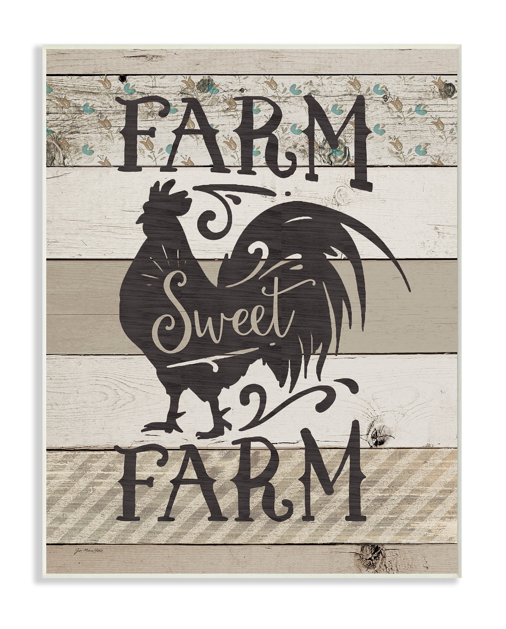 The Stupell Home Decor Collection Farm Sweet Farm Rustic Rooster ...