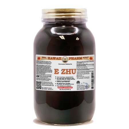 E Zhu (Curcuma Zedoaria) Dry Root Liquid Extract. Expertly Extracted by Trusted HawaiiPharm Brand. Absolutely Natural. Proudly made in USA. Tincture 32 Fl.Oz