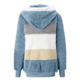 thumbnail image 4 of dmqupv Zip Jacket Women Womens Thickened Overcoat Warm Solid Color Splicing Winter Lined Womens Clothes Coat Blue 3X-Large, 4 of 5
