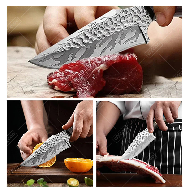 WXCOO Kitchen Knife Portable Stainless Steel Forged Pocket Knife - Perfect for Outdoor Camping and Barbecue! Hunting Knife Boning Knife BBQ