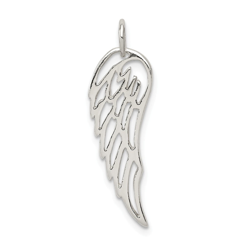 Solid 925 Sterling Silver Men's Angel Wing Charm Pendant
