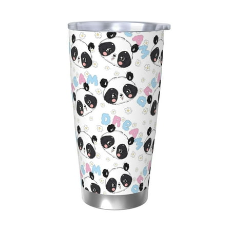 

Logiee Panda Bear1 Print 20OZ Car Cup with Lid Stainless Steel Vacuum Insulated Double Wall Travel Tumbler Durable Insulated Coffee Mug Thermal Cup with Straw-Without Straw