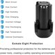 thumbnail image 5 of Paquete de 2 Baterías 10.8V 2.5Ah Compatibles con Negro y Decker BL1110 BL1310 BL1510 LB12 LBX12 LBXR12, 5 of 7